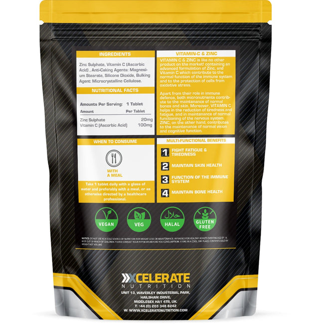 Xcelerate Vitamin C + Zinc Tablets