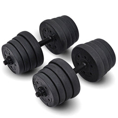 TnP Accessories 30kg Vinyl Adjustable Dumbbell Set with Barbell Connector-Dumbbell Sets-londonsupps