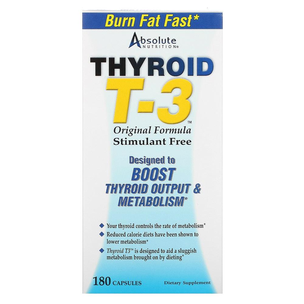 Absolute Nutrition Thyroid T-3 180 Capsules
