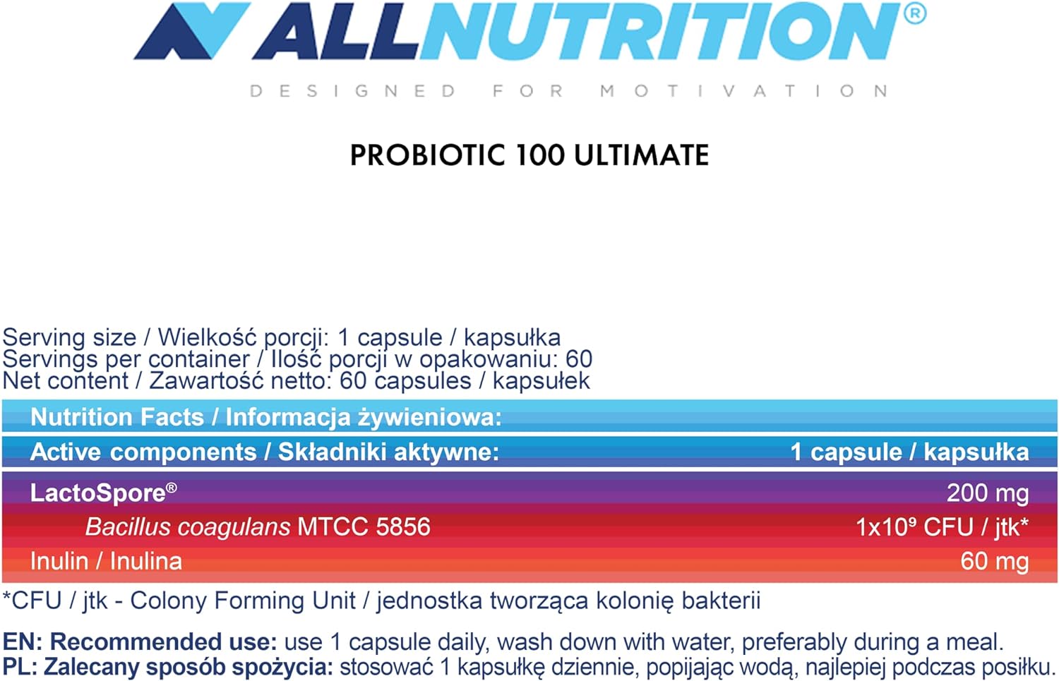 Allnutrition Probiotic 100 Ultimate - 60 Capsules