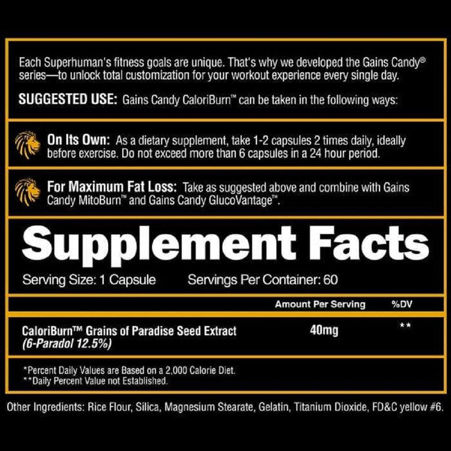 Alpha Lion Gains Candy CaloriBurn 60 Capsules | Weight Management Supplement
