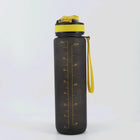 Animal Sports Water Bottle 1000ml Black with Yellow Spalva