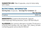 Applied Nutrition Creatine 3000 120 Capsules nutrition information