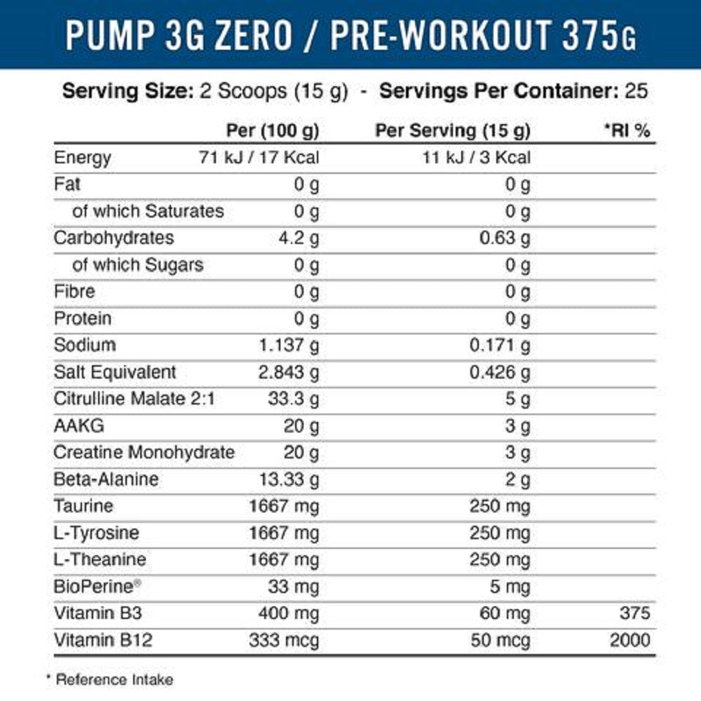 Applied Nutrition Pump - Zero Stimulant 375g