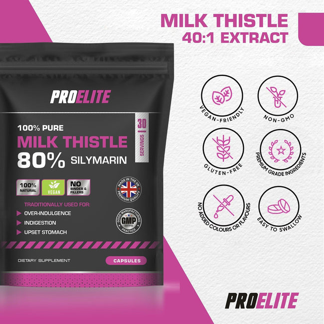 Pro-Elite Milk Thistle 40:1 Extract - Capsules VEGAN