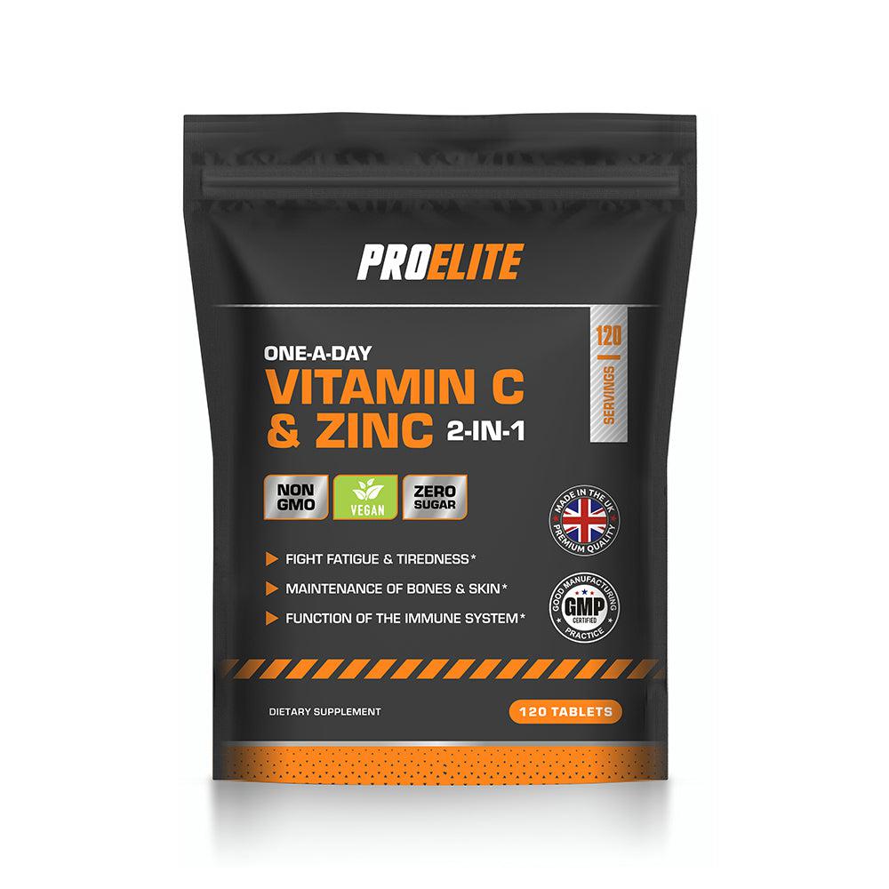 BOGOF-Pro-Elite Vitamin C + Zinc Vegan 120 Tablets