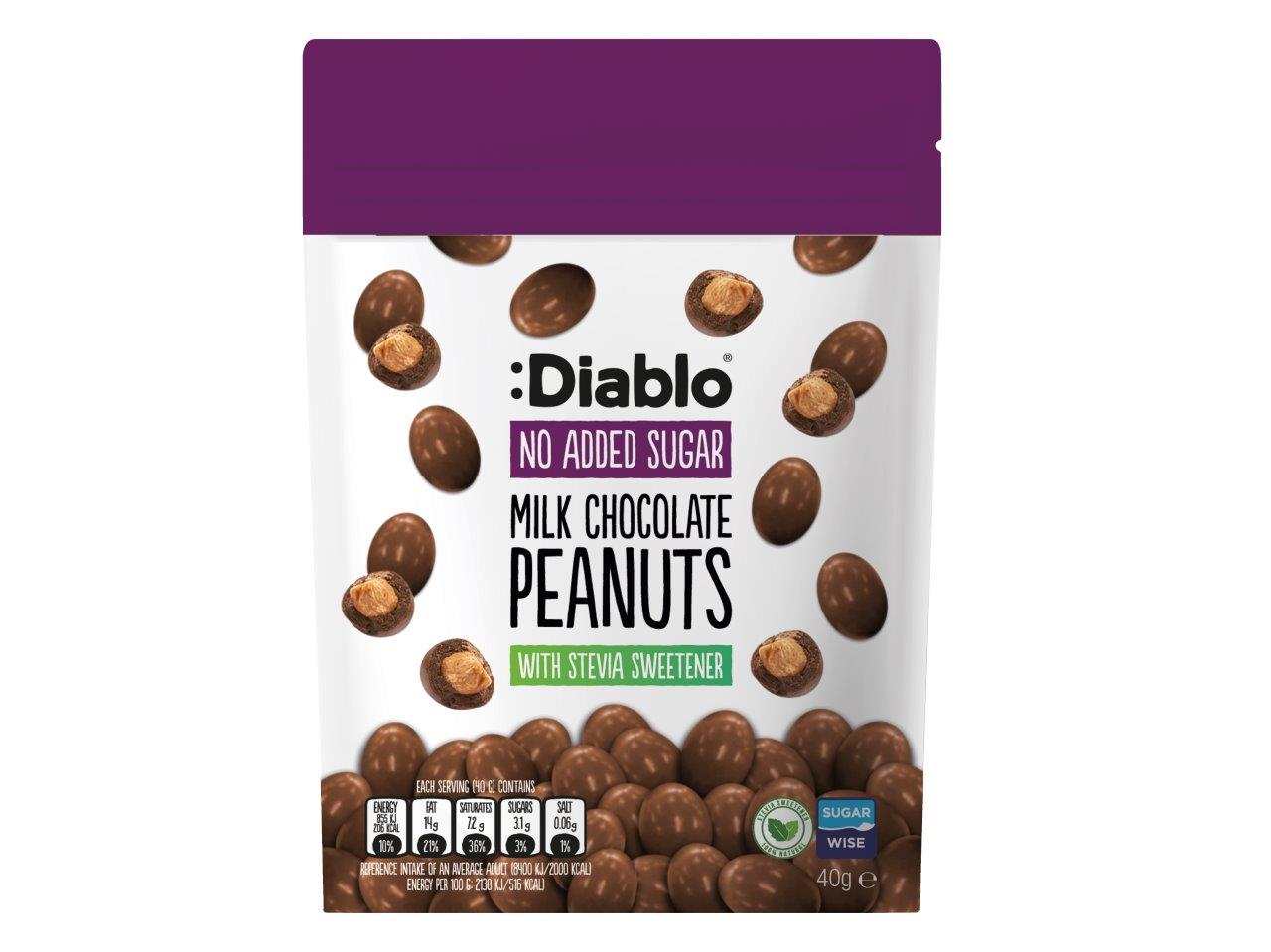 Diablo Milk Chocolate Peanuts 40g
