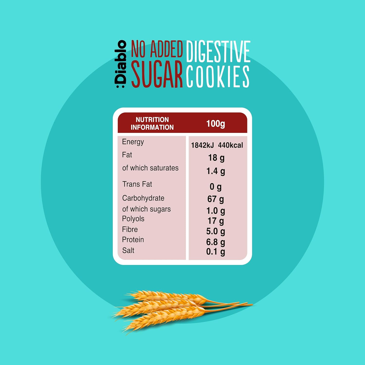 Diablo No Added Sugar Digestive Cookies 150g