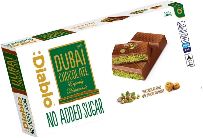 Diablo No Added Sugar Dubai Chocolate 200g