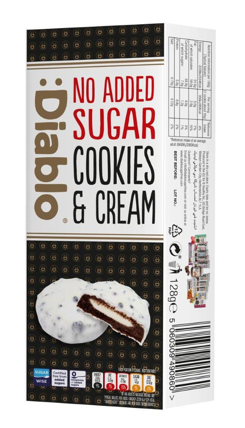 Diablo No Added Sugar & Sugar Free Cookies 128g-150g All Flavours