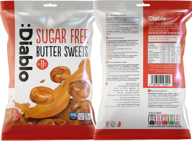 Diablo No Added Sugar / Sugar Free Sweets 1x75g