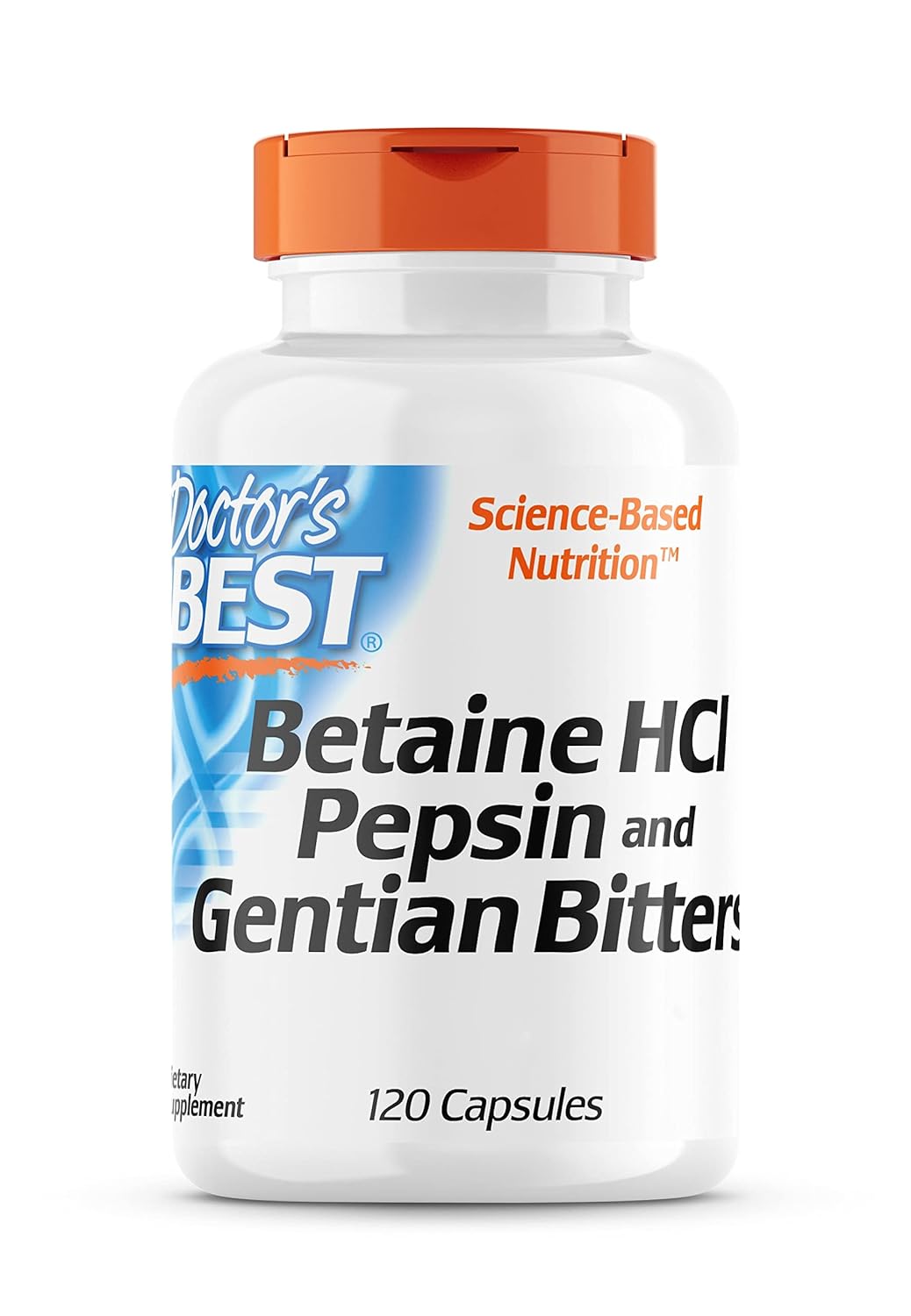Doctor's Best Betaine HCI Pepsin & Gentian Bitters 120 Capsules