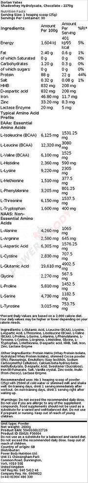 Dorian Yates ShadowWhey Hydrolysate 2.27kg
