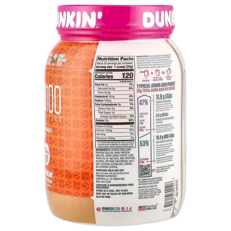 Dymatize Nutrition ISO100 Whey Protein 610g–660g Dunkin