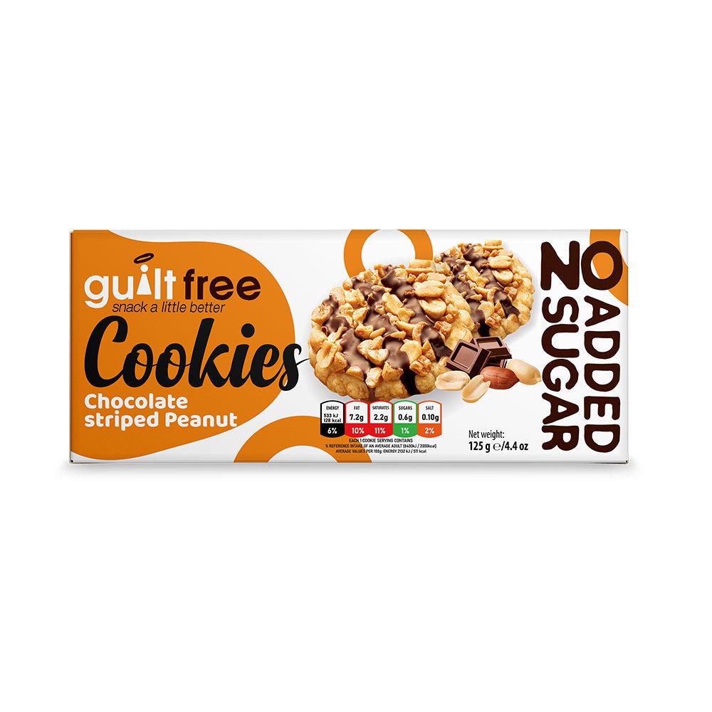 GuiltFree Chocolate Striped Peanut Cookie NO ADDED SUGAR 125g