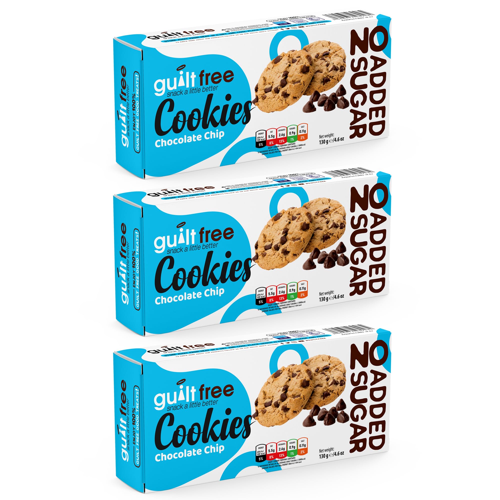 GuiltFree No Added Sugar Cookies 135g Chocolate Chip