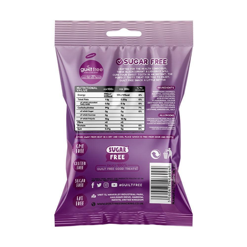GuiltFree Sugar Free Blackcurrant & Liquorice Sweets 75g