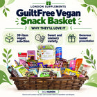 GuiltFree Vegan Snack Hamper Basket – 39 Items – features infographic