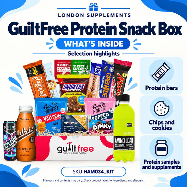 Guiltfree Protein Hamper Box (15 items) – contents infographic