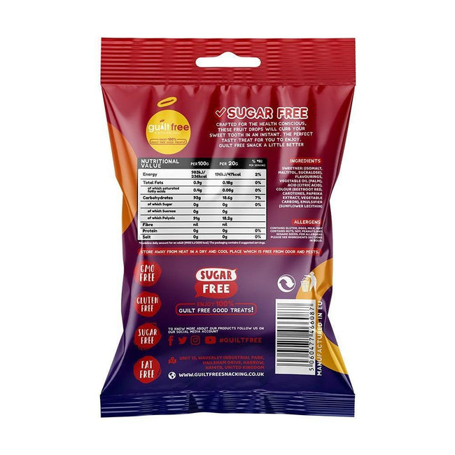 Guiltfree Sugar Free Fruit Drops Sweets 75g