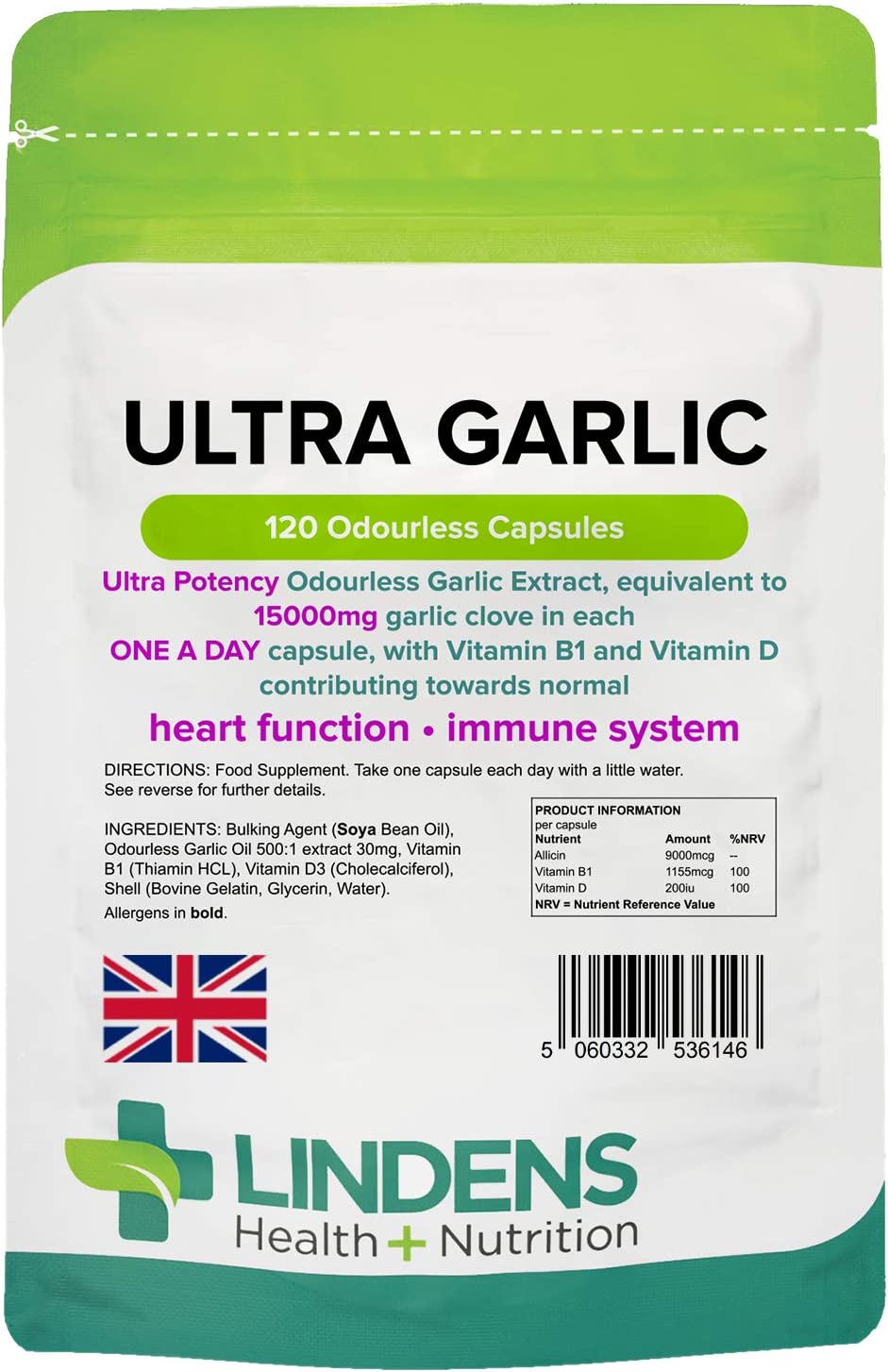 Lindens Ultra Garlic 120 Capsules