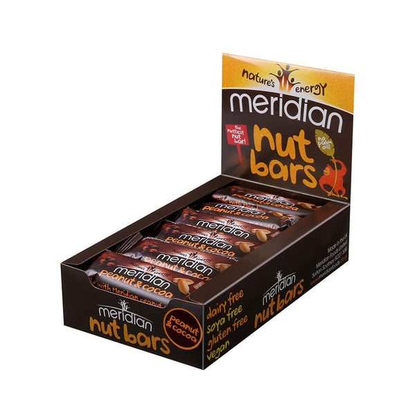 Meridian Nut Bars 18x40g Peanut & Cocoa