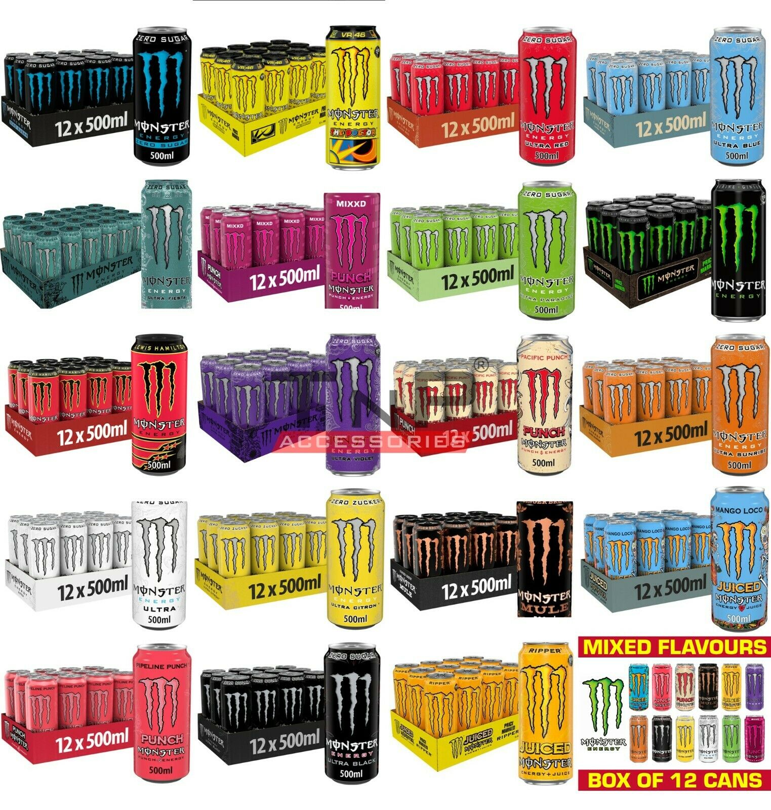 Monster Energy Drinks 12x500ml 