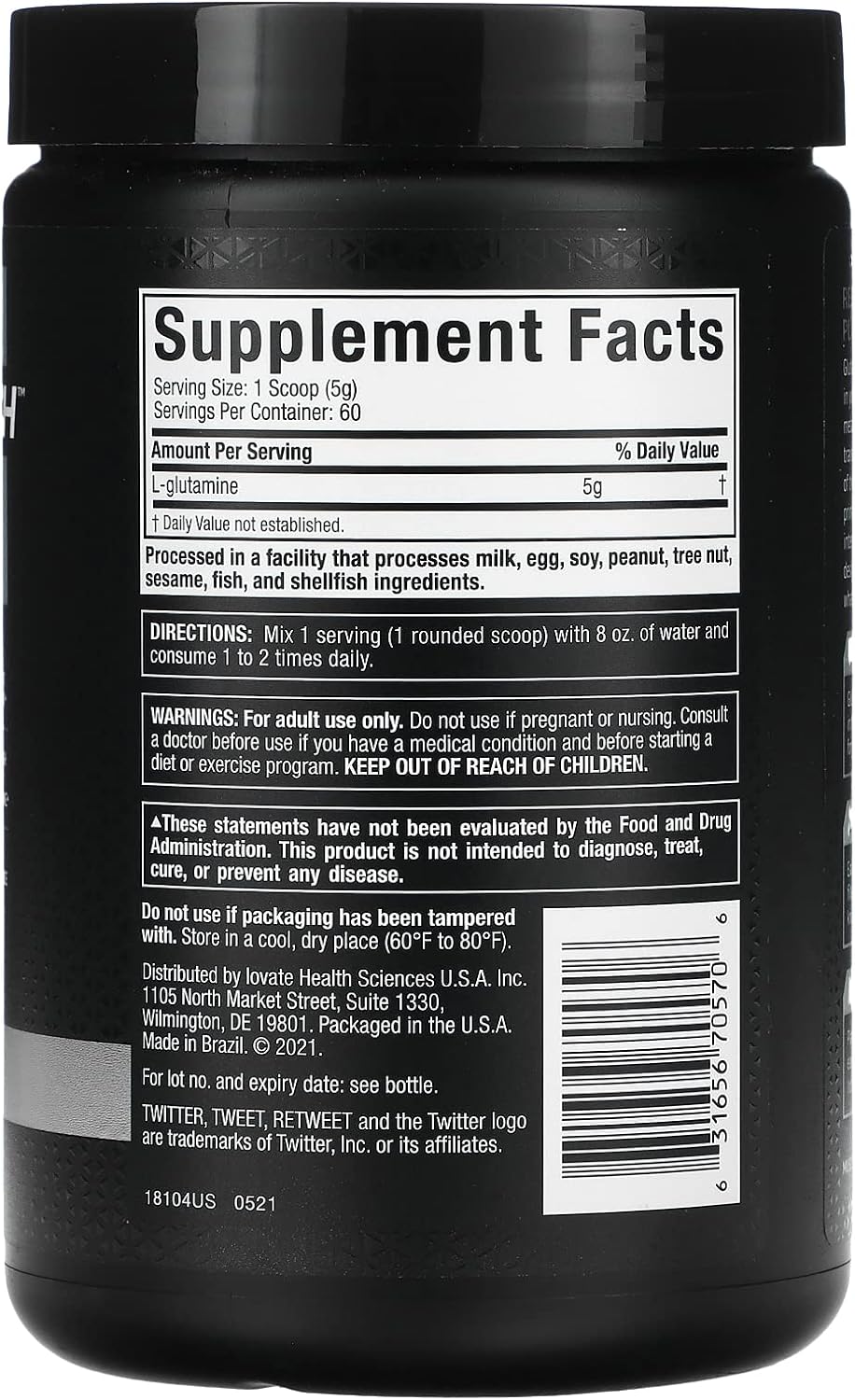 MuscleTech Platinum 100% Glutamine 300g