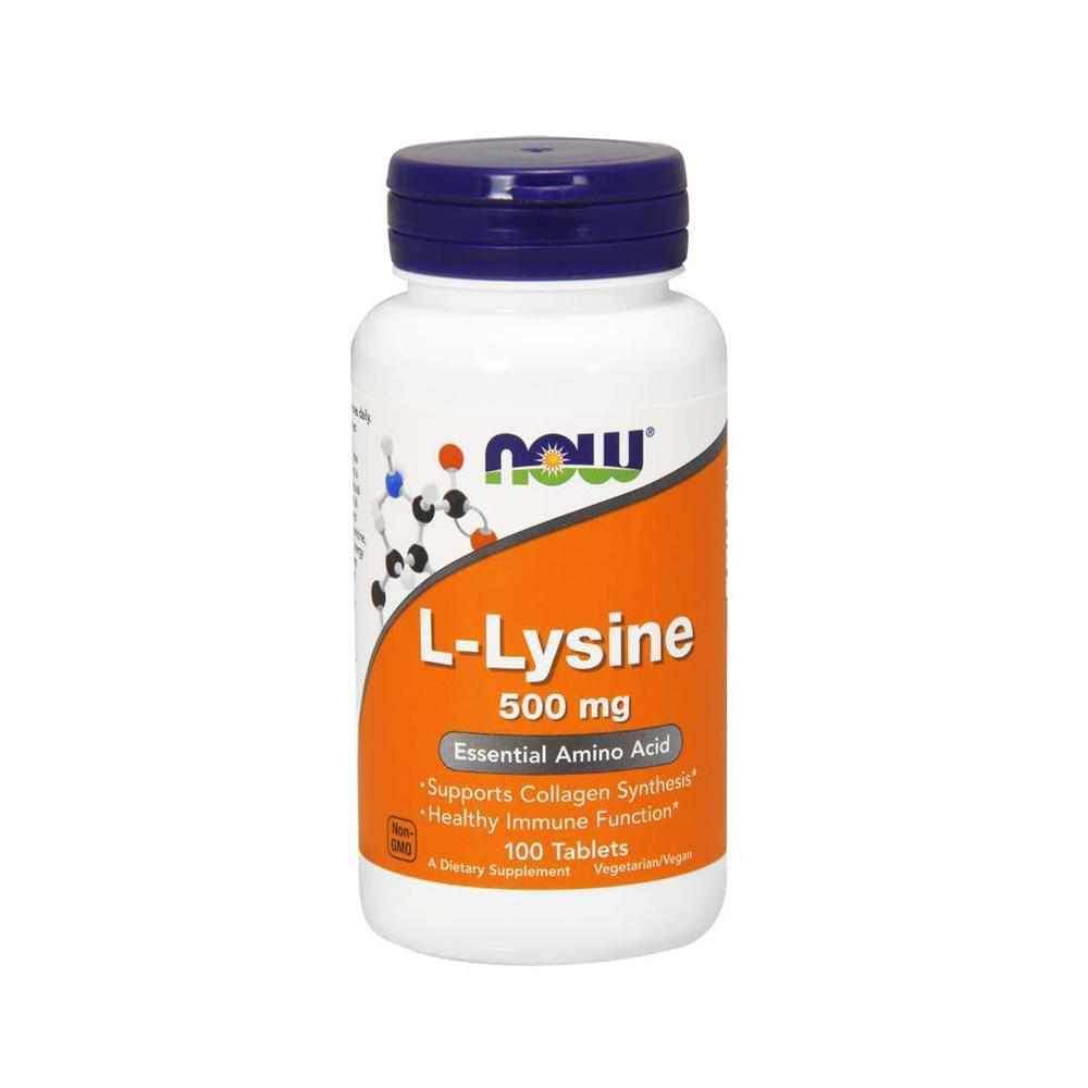 NOW Foods L-Lysine 500mg - 100 Capsules-Amino Acids-londonsupps