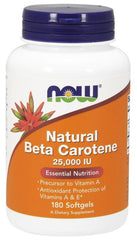 NOW Foods Natural Beta Carotene 25000IU 180 Softgels