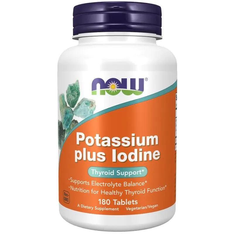 NOW Foods Potassium Plus Iodine 180 Tablets