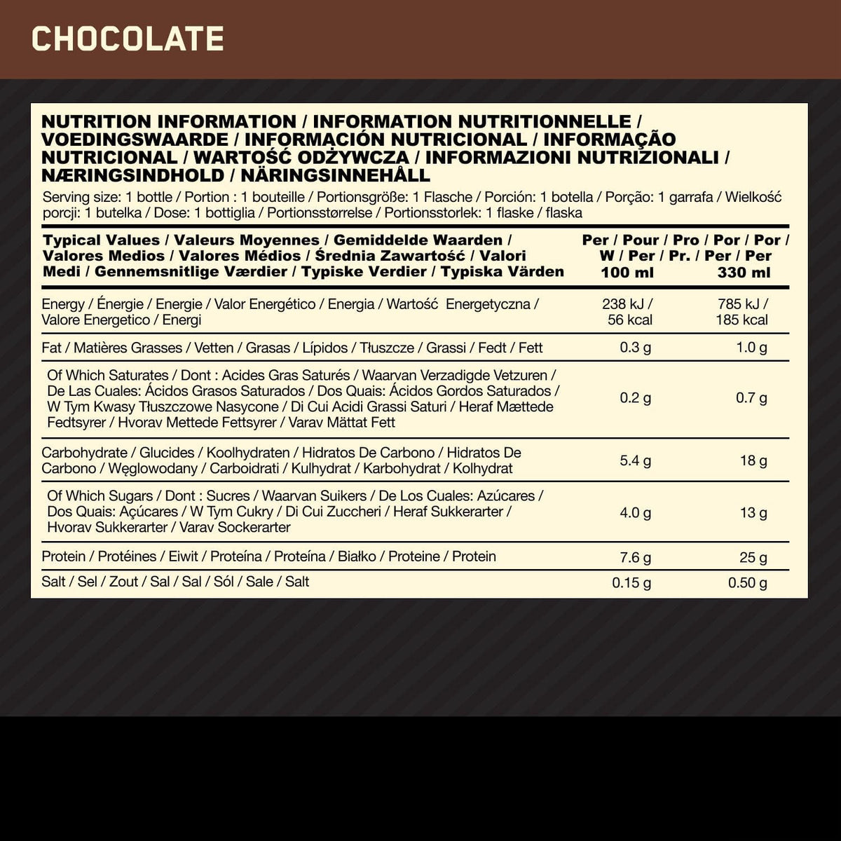 Optimum Nutrition High Protein RTD 12x500ml