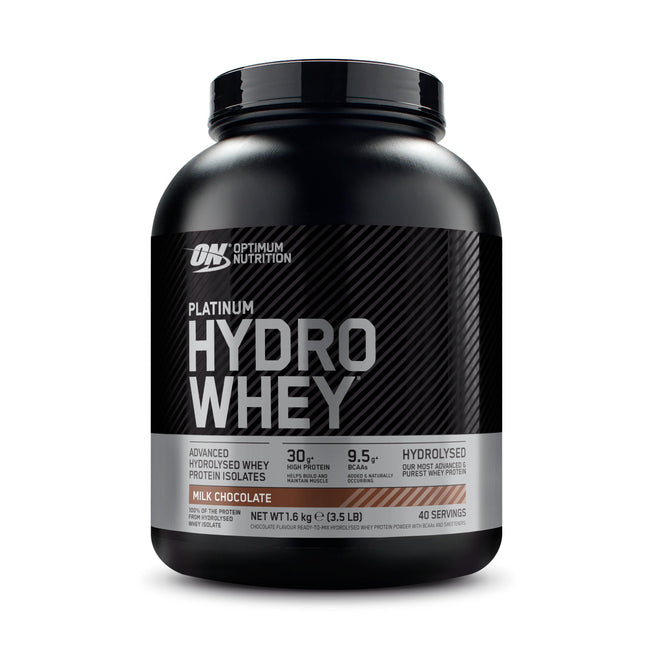 Optimum Nutrition Platinum Hydrowhey Hydrolysed Whey Protein Powder - 1.6kg (40 Servings) — Milk Chocolate / 1.6 kg