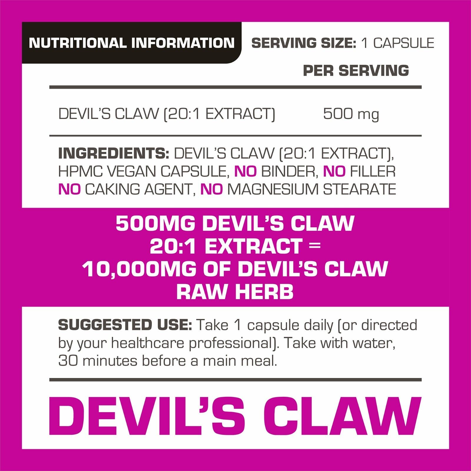 PROELITE Devil's Claw Vegan Capsules