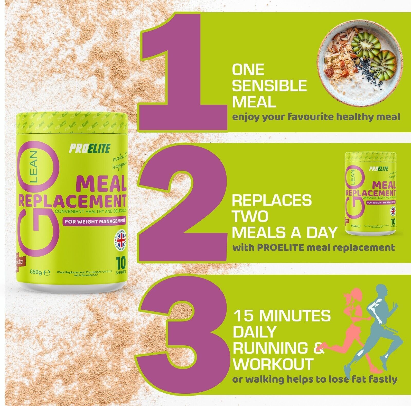 Buy PROELITE Go Lean Meal Replacement 550g | London Supplements