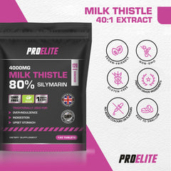 PROELITE Milk Thistle 40:1 Extract - 120 Tablets (100mg) VEGAN