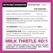 PROELITE Milk Thistle 40:1 Extract - 120 Tablets (100mg) VEGAN