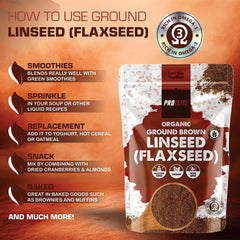 PROELITE Organic Ground Brown Linseed (Flaxseed) | High Fibre Omega 3