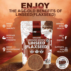 PROELITE Organic Ground Brown Linseed (Flaxseed) | High Fibre Omega 3