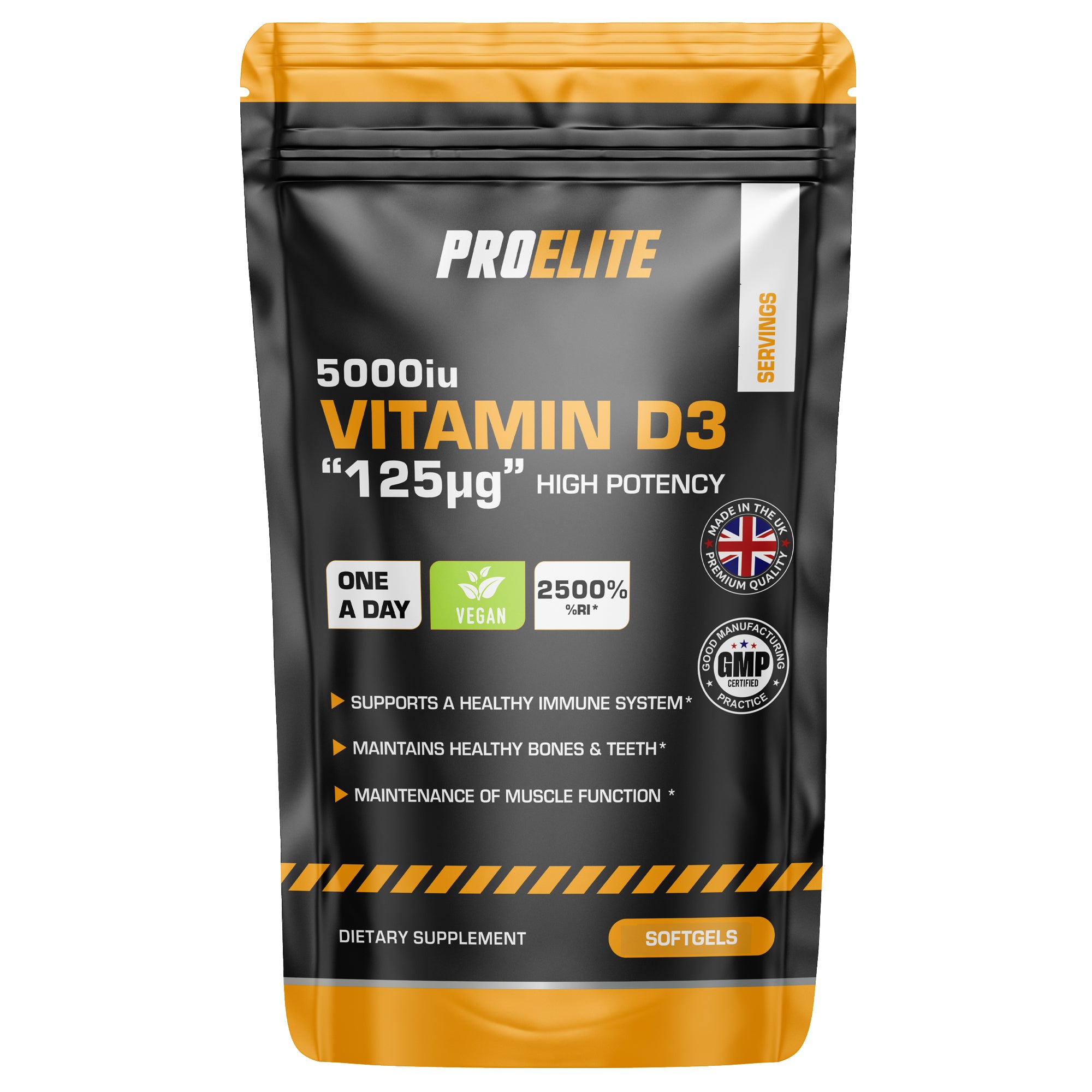 PROELITE Vitamin D3 5000iu Softgels