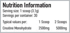 Per4m Creatine Sherbet 93g — Rainbow Candy — manufacturer nutrition panel 1