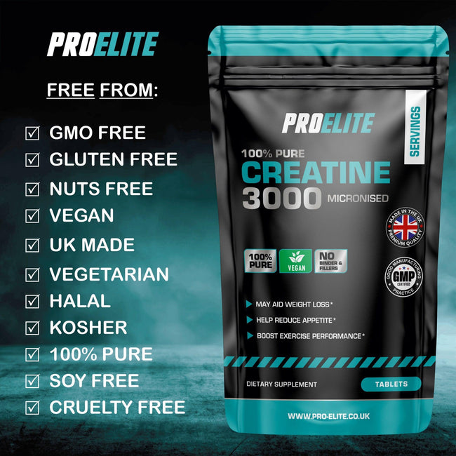 Pro-Elite Creatine Monohydrate 500mg Vegan Tablets 