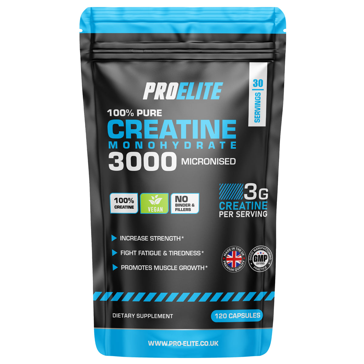 Pro Elite Creatine Monohydrate 750mg - Vegan Capsules