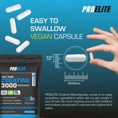 Pro-Elite Creatine Monohydrate 750mg - Vegan Capsules