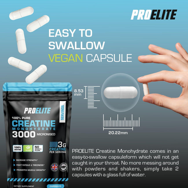 Pro-Elite Creatine Monohydrate 750mg - Vegan Capsules