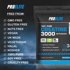 Pro-Elite Creatine Monohydrate 750mg - Vegan Capsules
