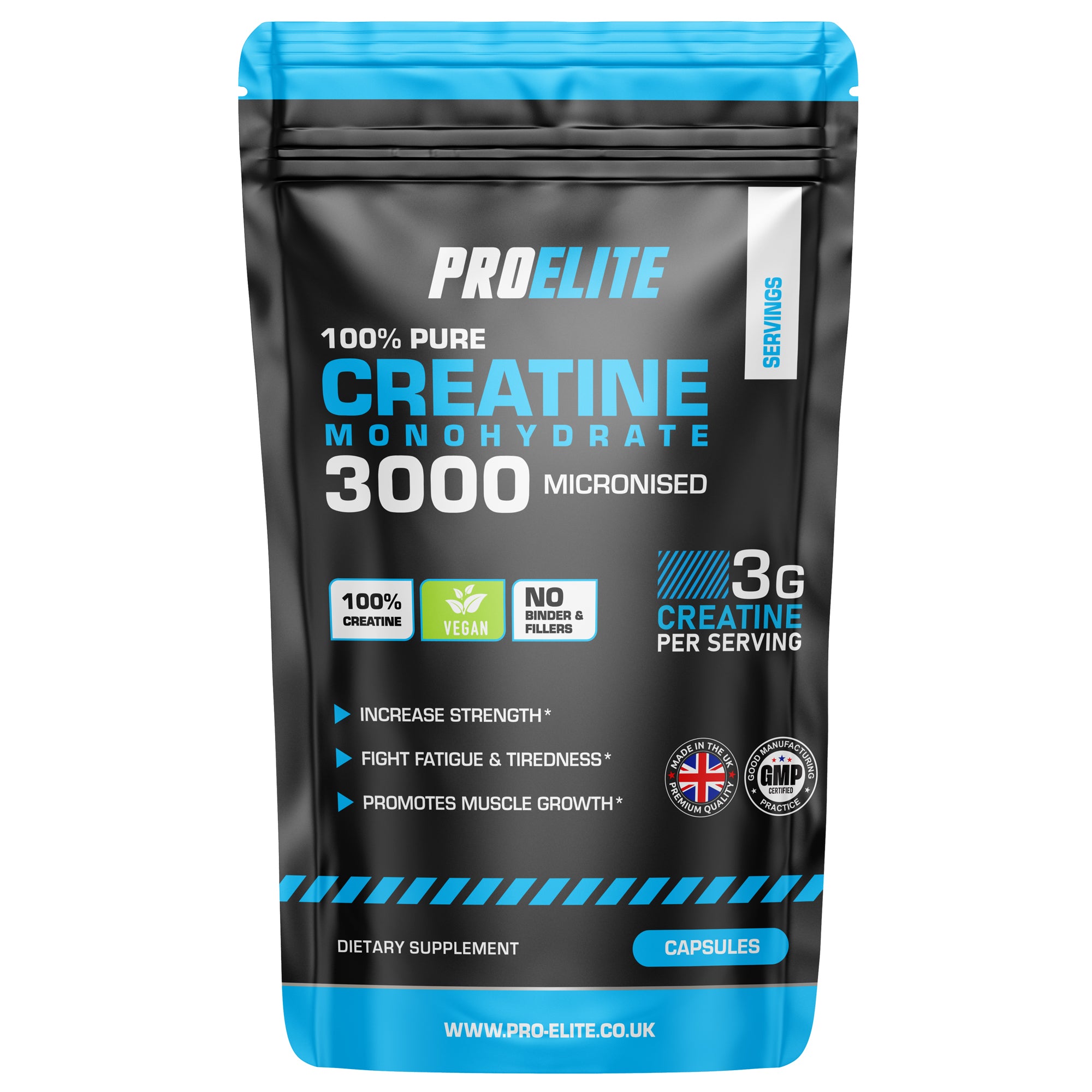 Pro-Elite Creatine Monohydrate 750mg - Vegan Capsules