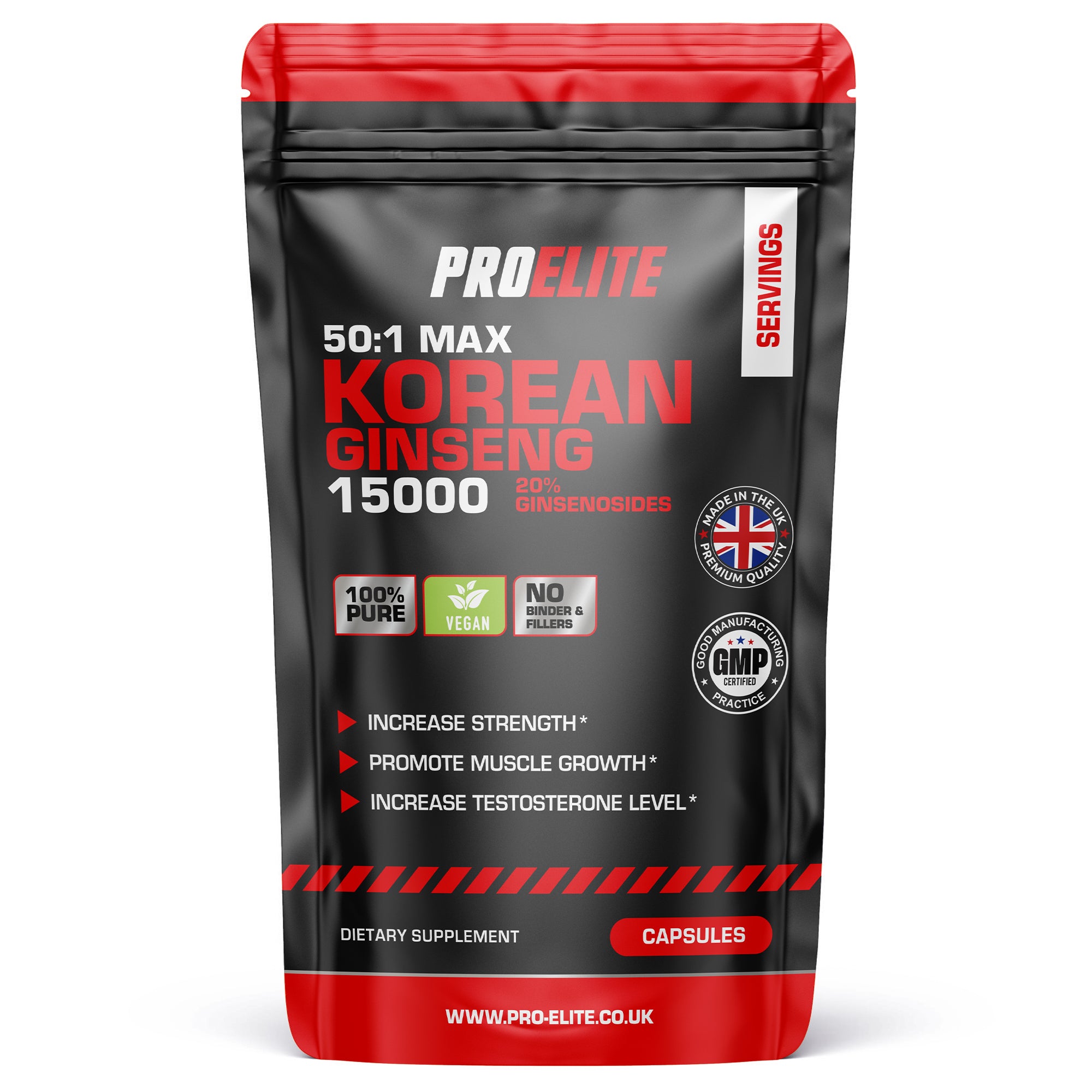Pro-Elite Korean Ginseng 300mg Vegan Capsules