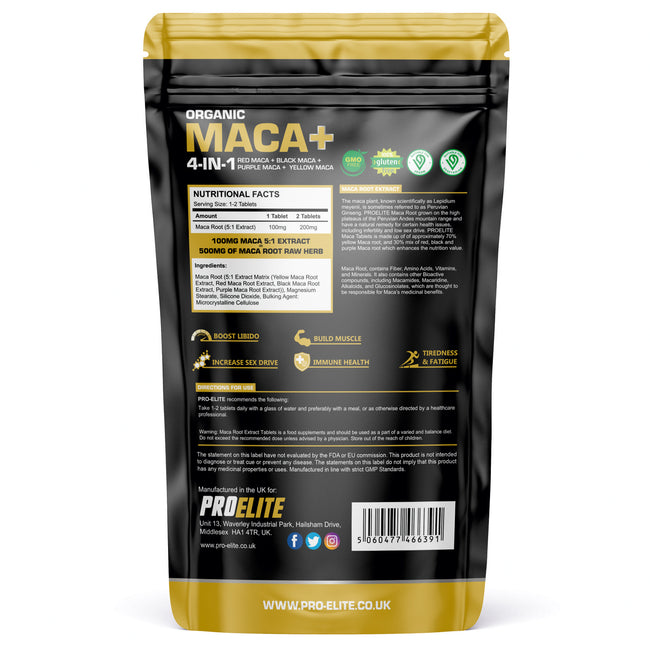 Pro-Elite Maca Root 5:1 Extract Vegan Tablets