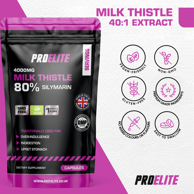 Pro-Elite Milk Thistle 40:1 Extract - Capsules VEGAN